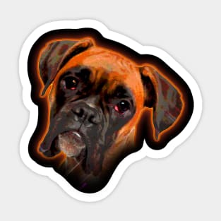 'Boxer Neon Dog' Bright Neon Pet Dog Gift Sticker